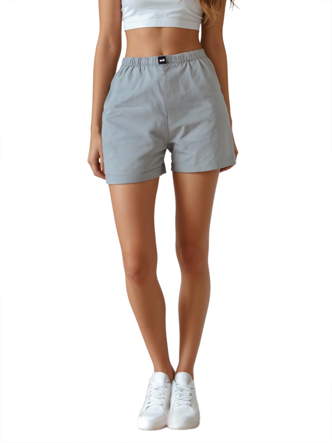 bewakoof Women's Poplin Solid Regular Fit Boxer Shorts-picture-27