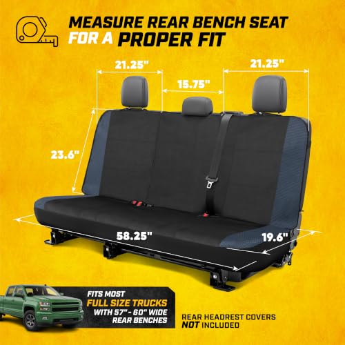 Image of CAT MeshFlex Seat Covers Full Set for Full-Size Pickup Trucks Only - Blue | Front Bucket Seat Covers & 60 /40 Split Rear Bench Protector - Interior Accessories For F-150, Silverado, Ram, Sierra & Tundra