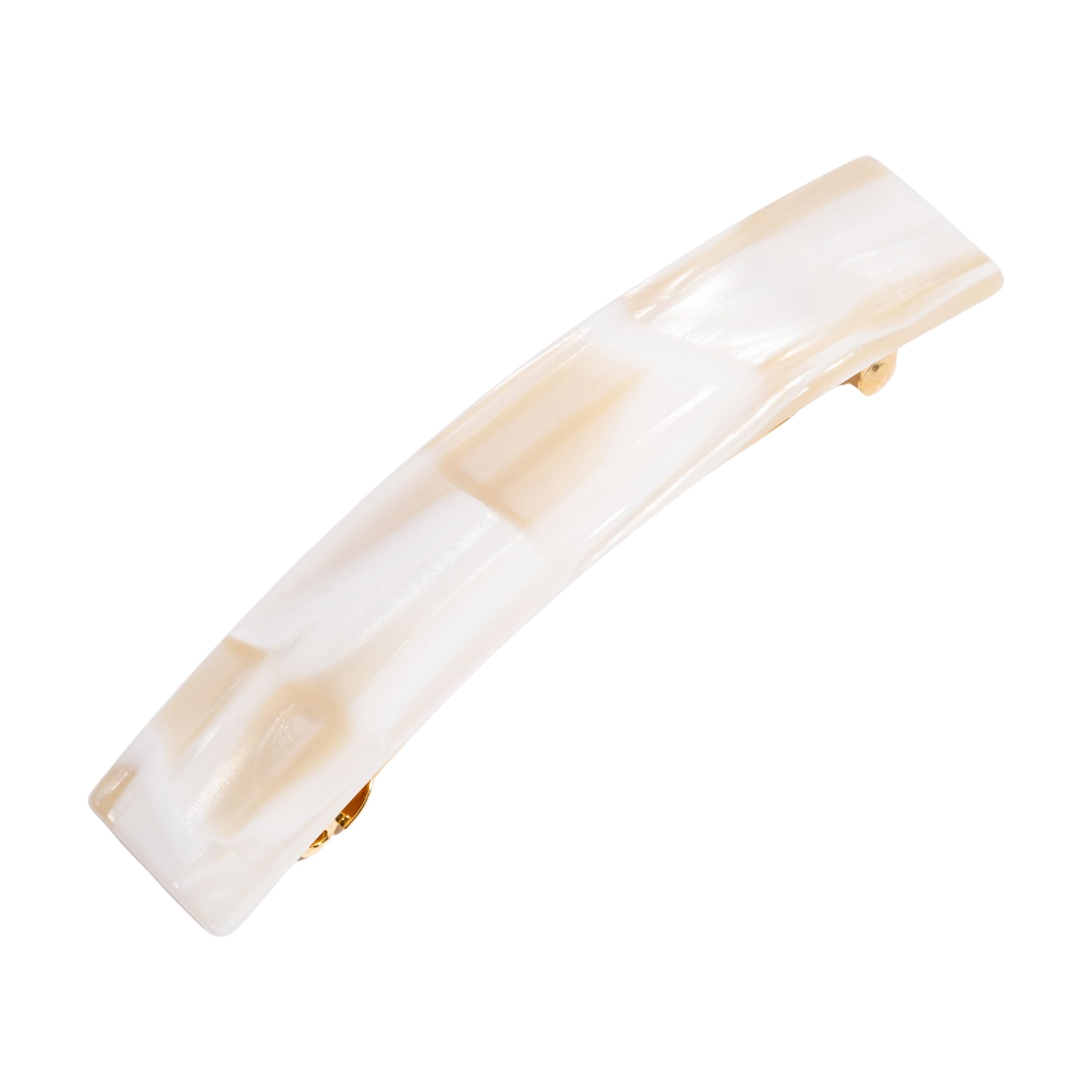 Classic Rectangle Barrette, Handmade French Barrette for Women with Thin or Fine Hair, Lightweight with Strong Clasp, Hair Clips for Everyday Wear, Women’s Hair Accessories, Alba