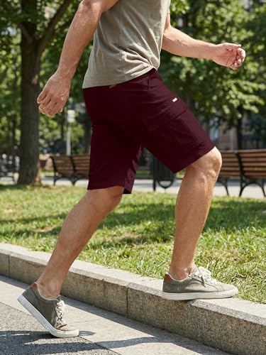 Image of JMIERR Mens Casual Cotton Twill Cargo Shorts Drawstring Classic Chino Stretch Short with 6 Pockets