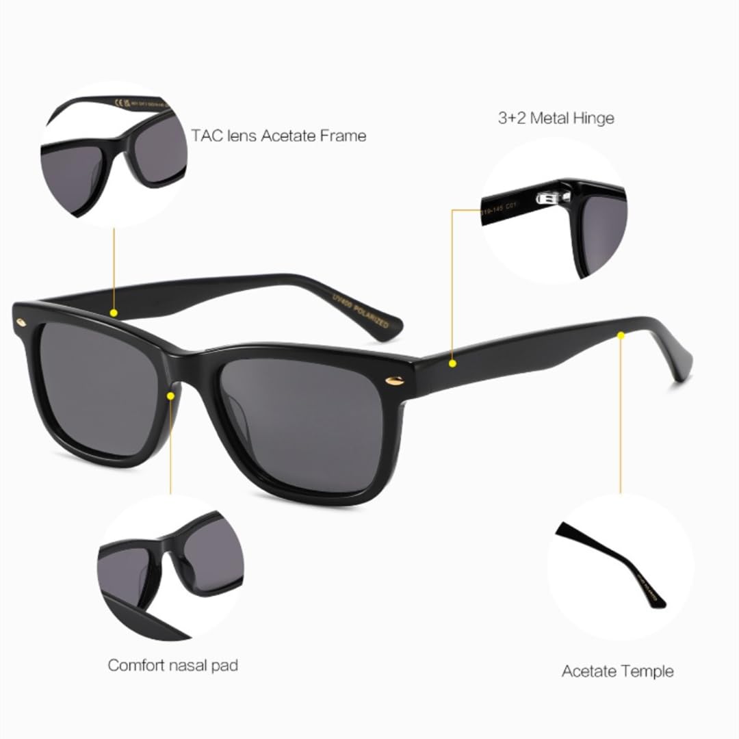 Gafas de sol con montura de titanio, protección UV400, polarizadas, para exteriores, montura pequeña de acetato, protección UV400.