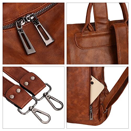 Image of Uromee Travel Backpack Purse for Women Vegan Leather Ladies Fashion Tassel Shoulder Bag Convertible
