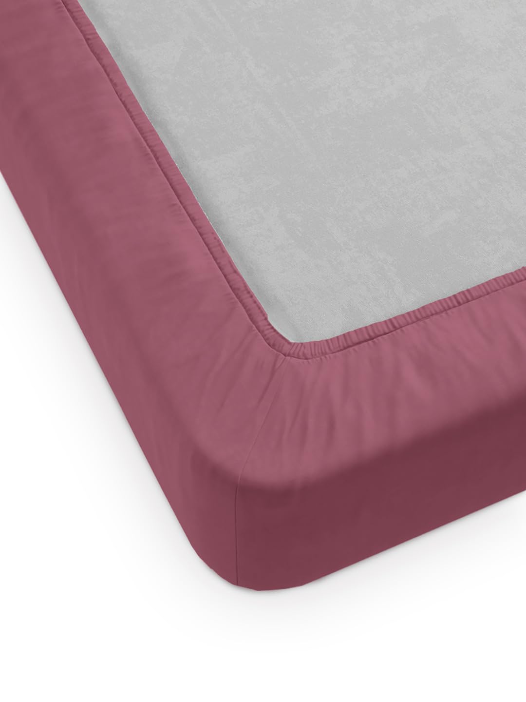 Ddecor Live Beautiful Cotton King Fitted Sheet Set with 2 Pillow Covers (182 CM X 198 CM, Magenta) Solid Plain Dyed 180TC 4