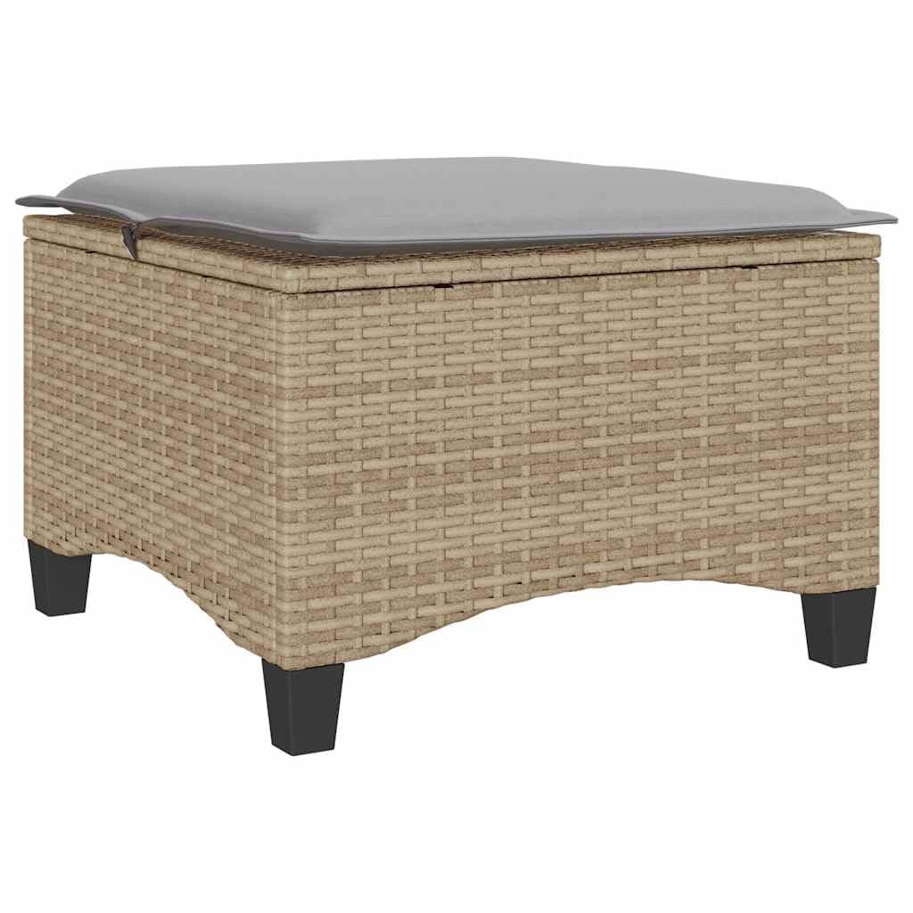 Taboret ogrodowy z poduszką 2 szt. beżowy 55 x 55 x 36 cm