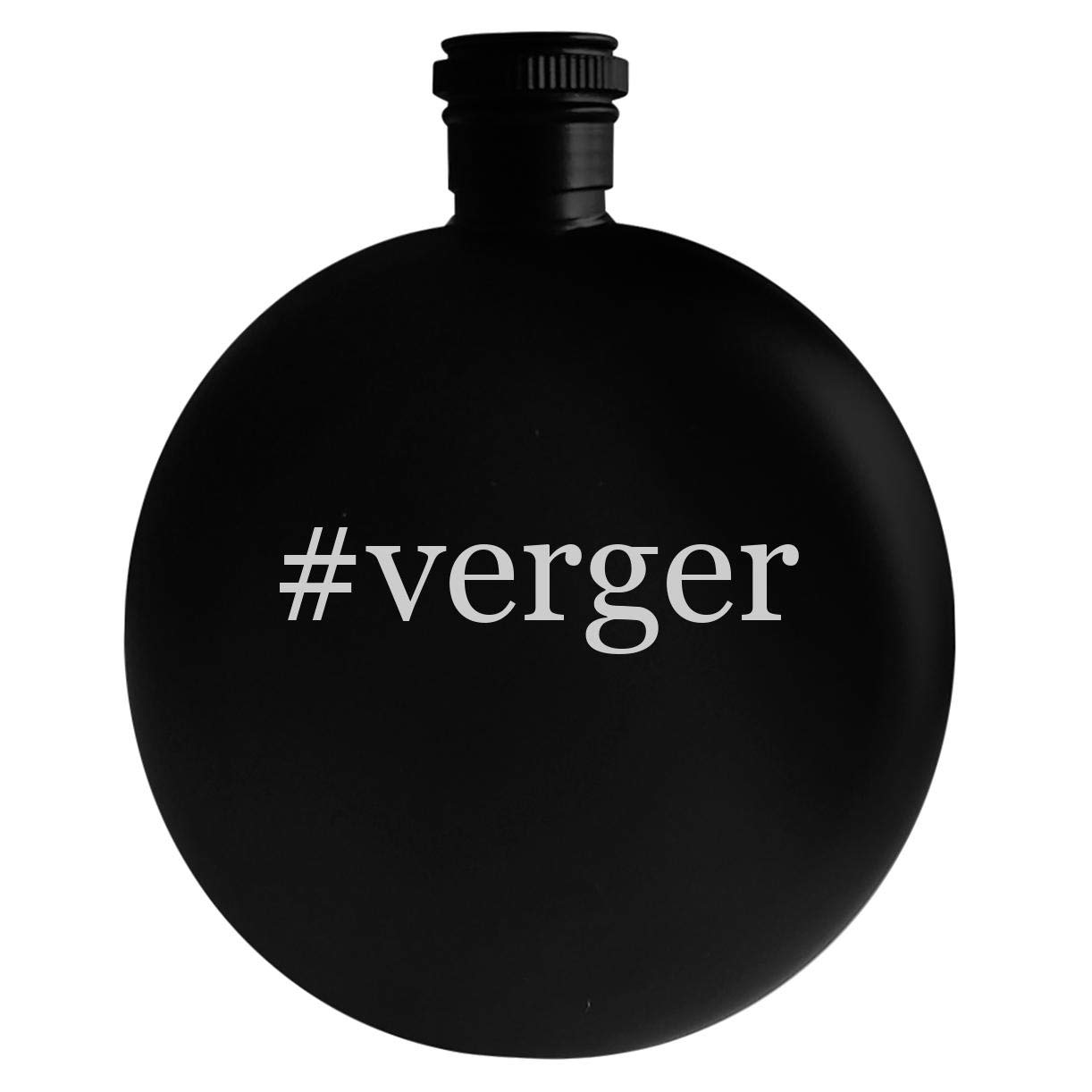 #verger - 5oz Hashtag Round Alcohol Drinking Flask, Black