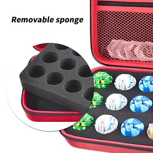 Image of Comecase 15-Slot Case for Bakugan Figures and Cards with Mesh Pocket-Red