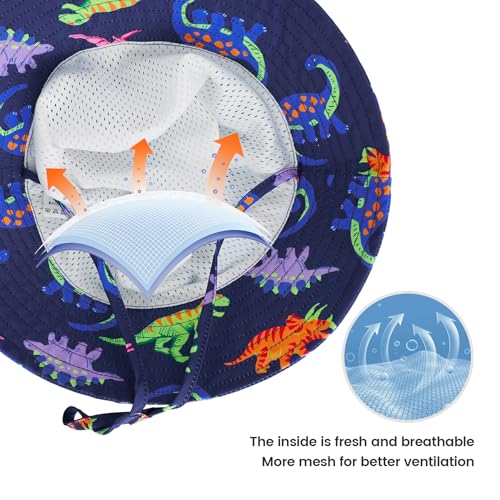 Baby Sun Hat 0-6 Years Toddler Boys Girls Adjustable Bucket Hats Kids Bucket Hats UPF 50+ Wide Brim Beach Swim Pool3