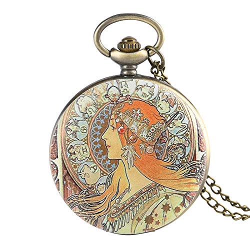 Preisvergleich Produktbild Elegante schönheit seitenfläche Design Quarz taschenuhr Retro anhänger schmuck Halskette Uhr taschenuhr