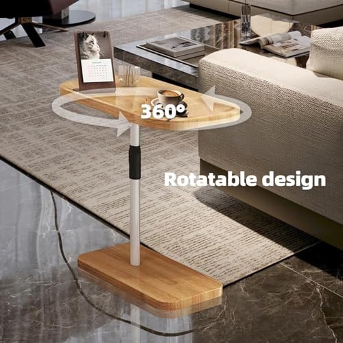 Mesa de madera de altura ajustable con estructura C robusta 7