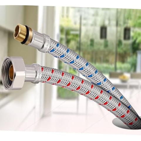GAViA Shower Hose, 59 Inches Long Stainless Steel Handheld Shower Head Hose with Brass Insert and Nut - Durable and Flexible(Chrome) Cover
