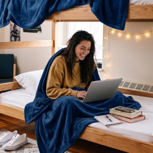 Image of Utopia Bedding Ultra Soft Fleece Bed Blanket Twin XL Size Navy (90x76 Inch)
