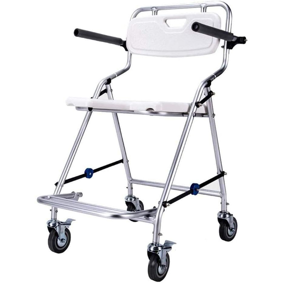 HADECOLL Silla De Baño con Inodoro Y Ducha con Reposabrazos Y Ruedas - Taburete De Baño Plegable Portátil - para Personas con Discapacidad, Personas Lesionadas, Personas Mayores,