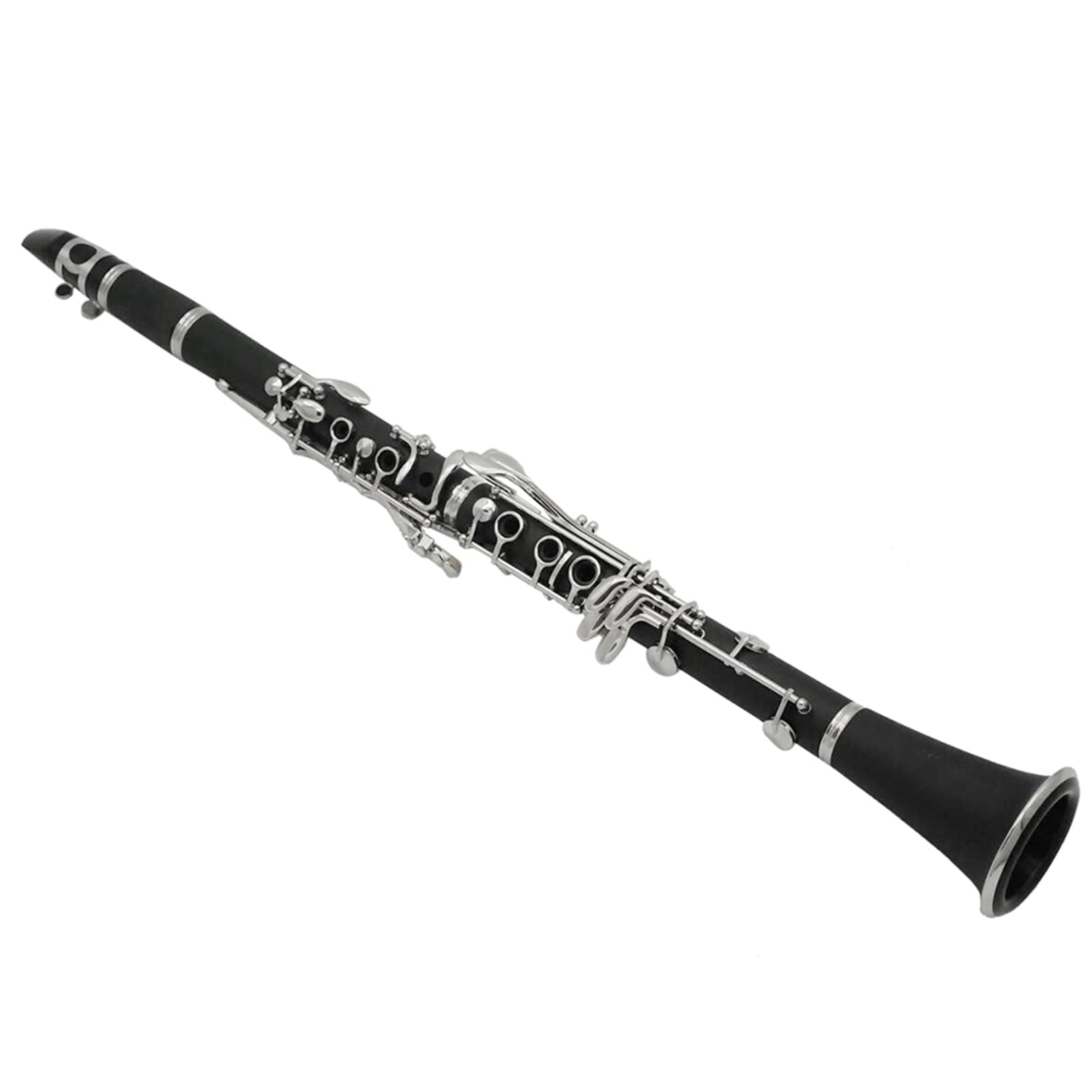 HUIOP clarinete,ABS clarinete Bb cuproníquel plateado níquel 17 llave con paño de limpieza guantes destornillador instrumento de viento de madera para estudiantes principiantes,Clarinetes Instrumentos