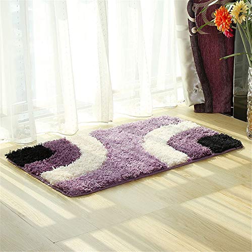 Hepix Large Non Slip Bathroom Rug Purple Shag Shower Mat Washable Bath Mats With Water Absorbent Soft Microfibers For Floor Bathroom Bedroom Living Room 24 By 35 Inch Buy Online In El