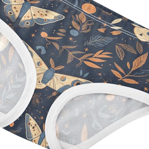 Wusikd Moths Leaves Girls' Underwear Cotton Moon Girls Briefs Soft Toddler Underwear 2T4