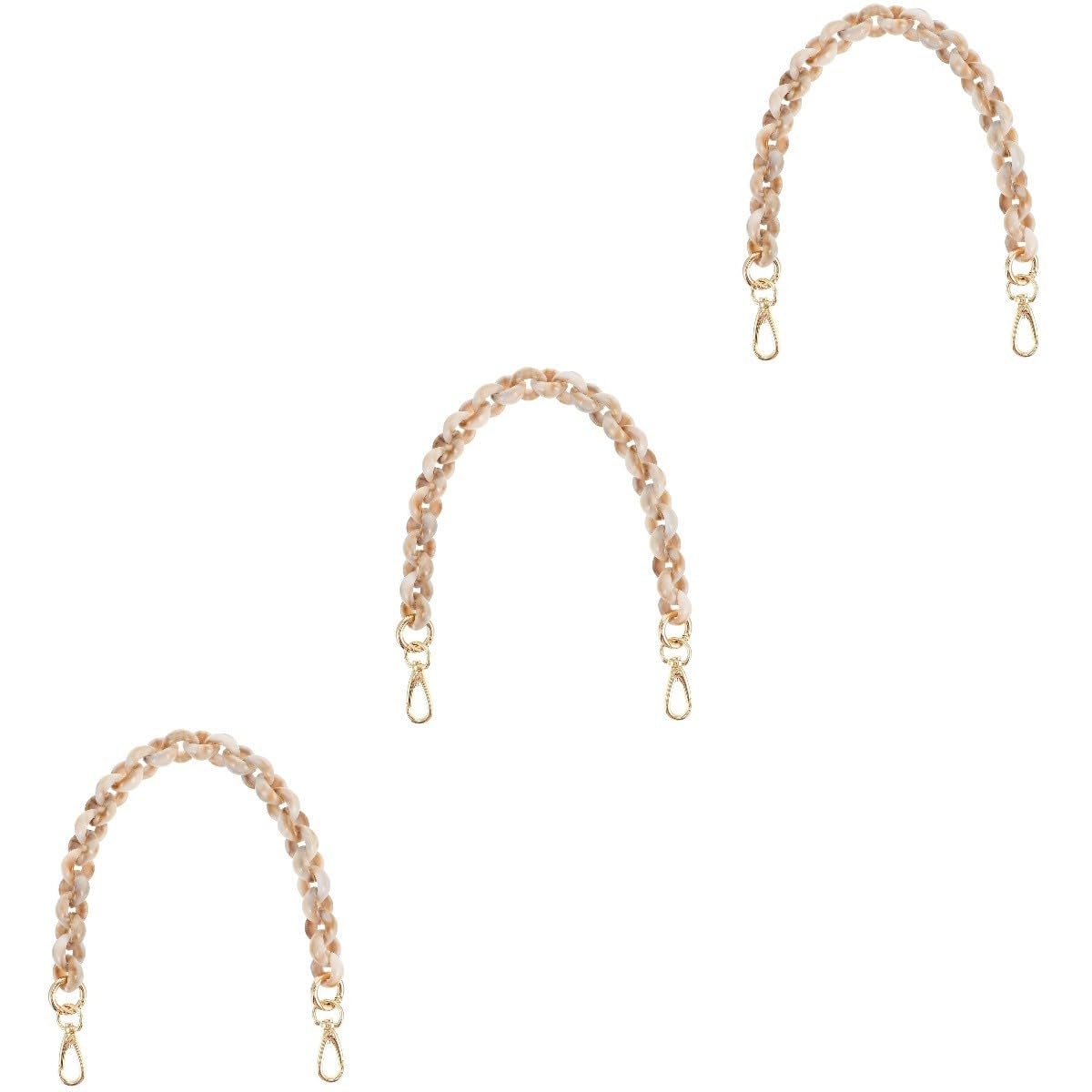 SEWACC 3stücke Verstellbare Förmige Resin Kette Für Handtaschen Marmor Muster Schultergurt Mit Metallverschluss Modisches Accessoire Für Frauen