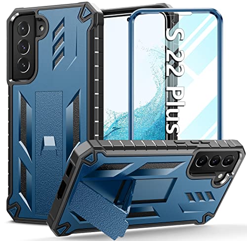 for Samsung Galaxy S22 Plus Case: Military Grade Drop Proof Protective Rugged TPU Matte Shell | Shockproof Durable Protection Tough Cell Phone Cover with Built-in Kickstand