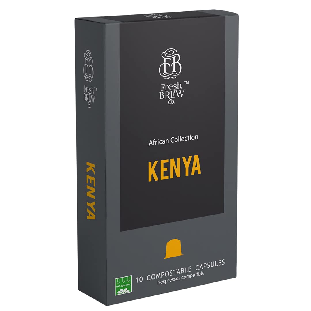 Fresh Brew Co. World Coffee: Kenya | Intensity 6 | Aluminium Nespresso Compatible | Medium Roast