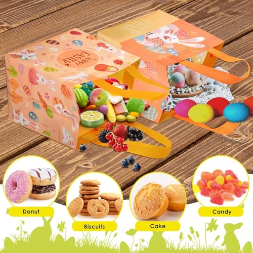 MIUTME 6 Stück Ostern Geschenktüten,Ostertüten Zum Befüllen Geschenktüten,Osterhasentüten Geschenktüte zu Ostern für Kinder und Erwachsene(20X20X15 CM)