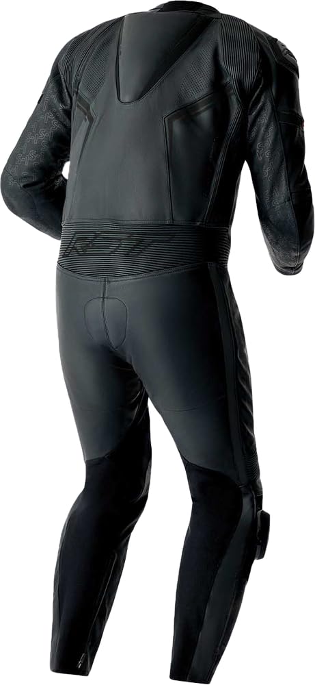 RST S1 D3O Perforowany jednoczęściowy skórzany kombinezon motocyklowy, czarny, XL