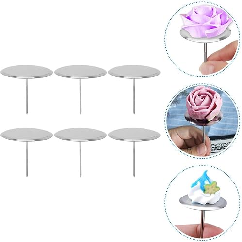 Miniatura 6 de HEMOTON Decoración de uñas Cake Cupcake Herramientas de decoración 6 unids acero inoxidable montaje clavos levantar las flores Torta Hornear