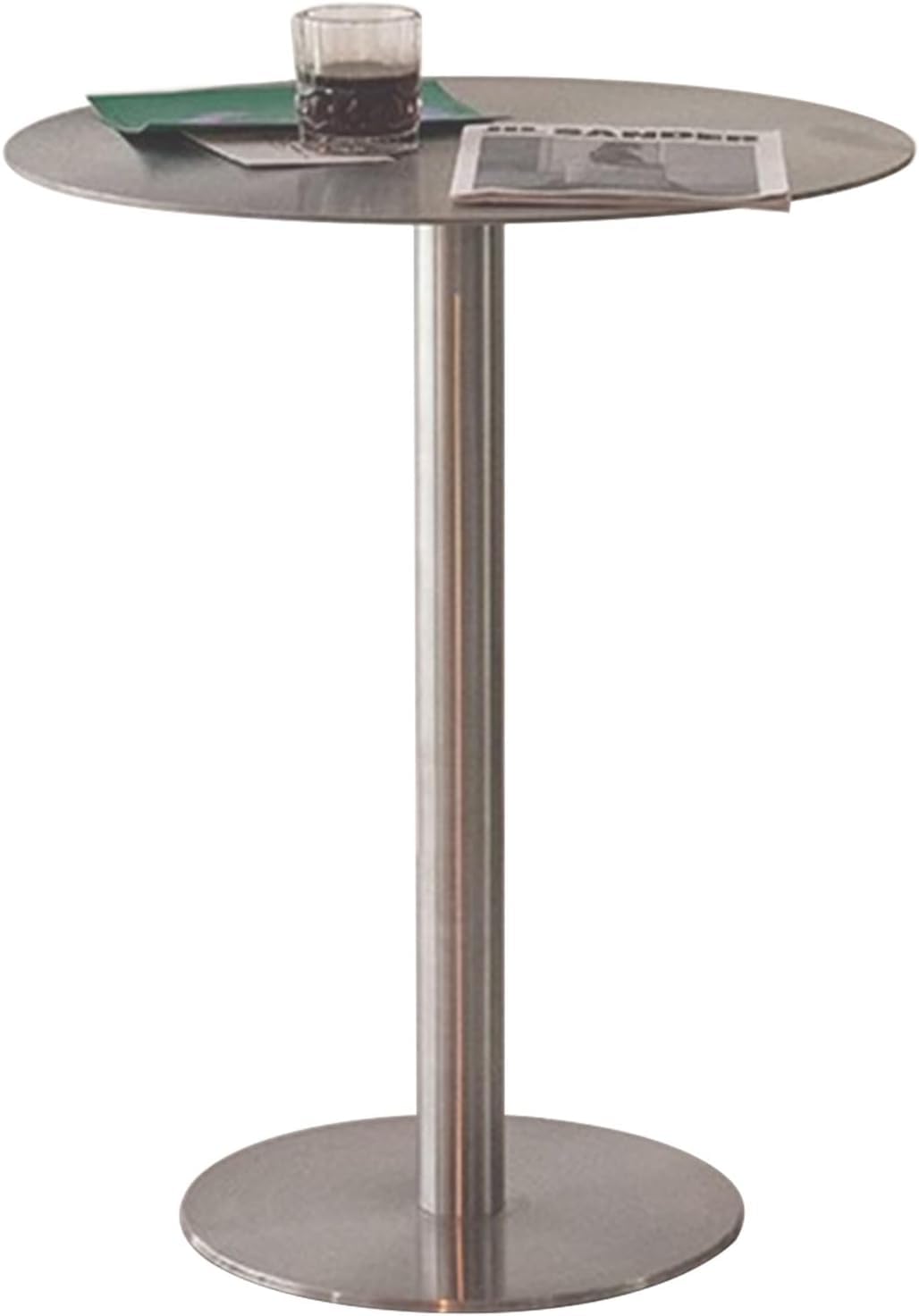 Mesa de bar de acero inoxidable moderna compacta para comedor