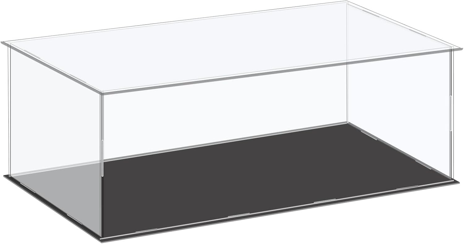 MECCANIXITY Acrylic Display Case Plastic Box Cube Storage Box Clear Small Assemble Dustproof Showcase 16.1x8.3x6.1 Inch for Collectibles Items