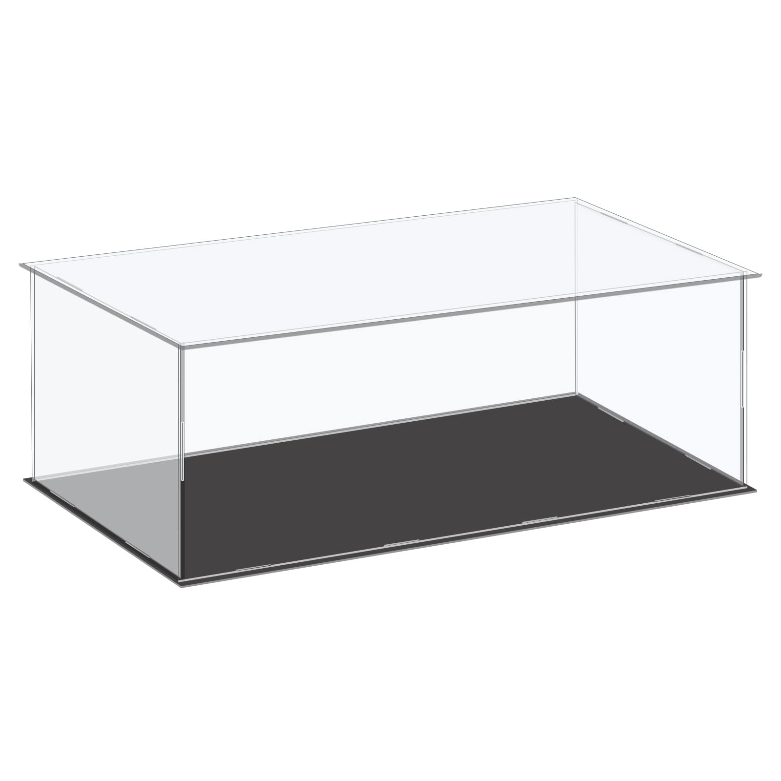sourcing map Acrylic Display Case, 41x21x15.5cm, High Transparency, Stable, Dustproof Showcase for Collectibles Items