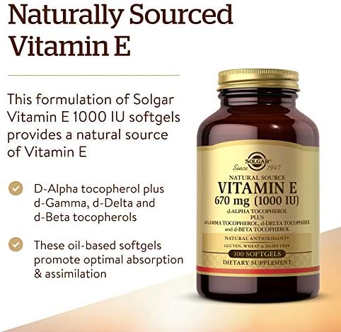 Vitamin E 670 mg (1000 IU), 100 Mixed Softgels