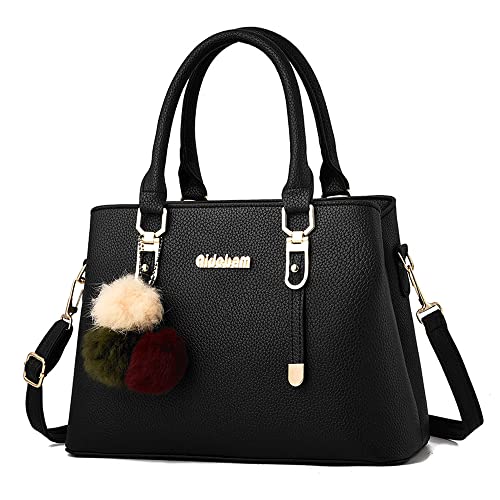 Downupdown Womens Handbags Vegan Leather Satchel Medium Tote Bag Purse Top Handle Handbag Shoulder Crossbody Bag Briefcase - Main Image