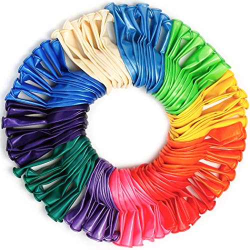 110 Pack Party Balloons Pearlescent Thickened Latex Balloon 12 inch Rainbow Ornament for Nursery décor, Arch, Garland, Christmas, Birthday