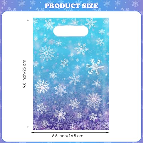 50 Pcs Winter Snowflake Plastic Bags