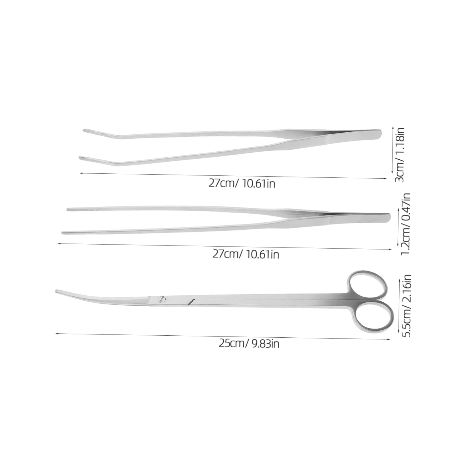 BESPORTBLE 4 Ensembles Outils pour réservoirs Aquatiques Outils d'aquarium Accessoires d'aquarium Ciseaux Aquatiques Outils Plantes Aquatiques Outils d'aquascaping Acier Inoxydable Silver