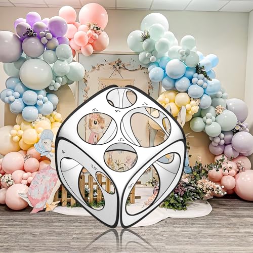 Image of 13 Sizes Balloon Sizer Cube Box (2-12 Inch), Collapsible Balloon Measurement Tool for Party Arch Decorations & Columns (White)