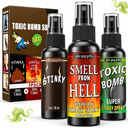 Dato Dalla Natura Furzspray Set mit Pupsspray Stinkbomben Spray und Fart Spray 3 Stück 90ml Stinkspray mit DREI Gerüchen für Prank Halloween Karneval