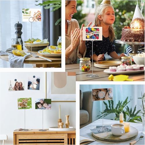 Miniatura 7 de Latern 12 Piezas Titulares De Números De Mesa, 22cm Tarjetero Alt Soportes De Alambre Para Cuadros Por Lugar Menú Notas Nombre Tarjetas En Boda Fiesta Recepción Restaurante Hogar Oficina Plata