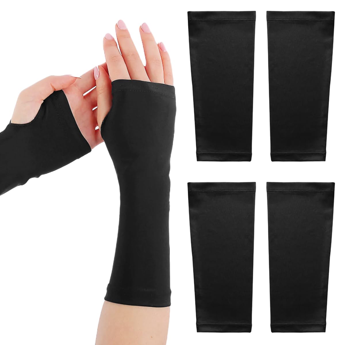 Jinsion 4 Pezzi Protezione per Gesso Braccio, Manicotto per Proteziona | Elastico Cover per Braccio Cast Sleeve Protective, Fascia Braccia Copri in Tessuto Traspirante, per Protezione per le Braccio