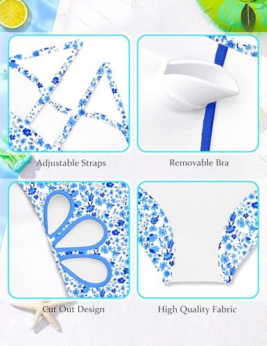 Image of Girls Swimsuit Adjustable Straps Cut Out One Piece Bathing Suit with Solid Color Cover Up Skirt Girls' Swimwear 5-16Y