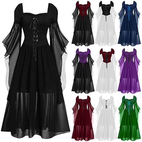OIOLOYJM Witch Costume Women Sexy Plus Size Renaissance Vampire Gothic Halloween Costumes Woman 2025 Clothes Dresses