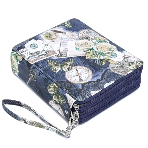 Image of YOUNGCOL Colored Pencil Case - 120 Slots Pencil Holder with Handle Strap Large Capacity Pencil Organizer