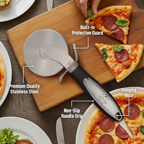 image for Zulay Kitchen Premium Pizza Cutter - Durable Stainless Steel Pizza Cut