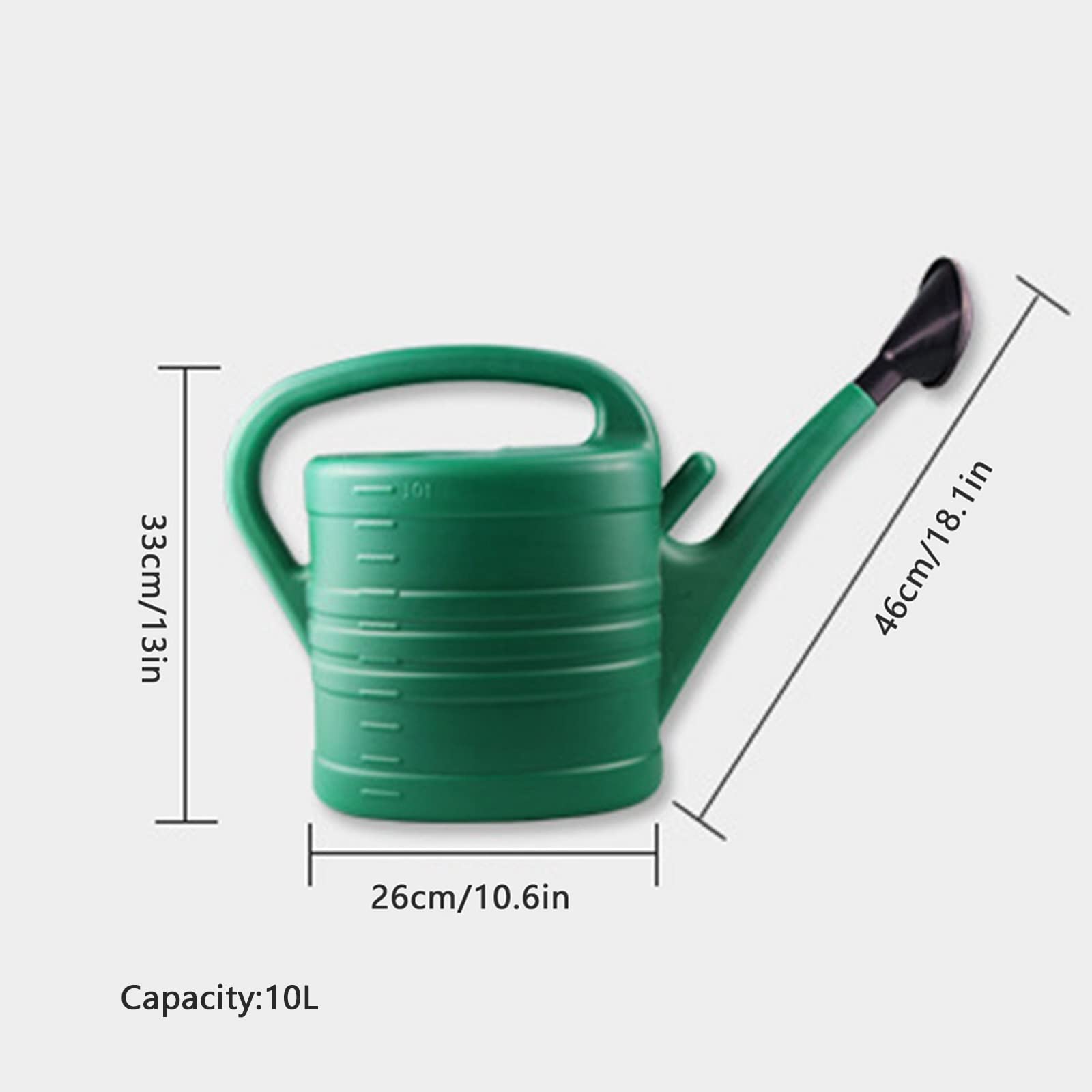 Thaoxl Pot d'arrosage de Plantes 10L,arrosoir de Jardin épaississant de Grande capacité,pour Les Fruits de légumes extérieurs de Maison et Les Fleurs de Grandes Plantes (Color : Green, Size : 10L)