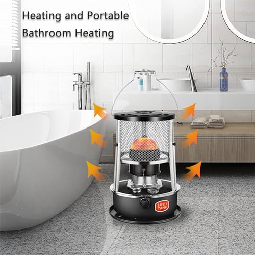 Calentador de queroseno, calefacción envolvente de 360° para uso en interiores y exteriores, calentador de estufa de parafina de 4,5 L para camping y calefacción del hogar