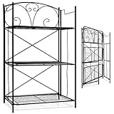 regal balkon obi dekorativ Verziert Deuba Regal Wandregal Metallregal Standregal Gartenregal Eisenregal klappbar schwarz