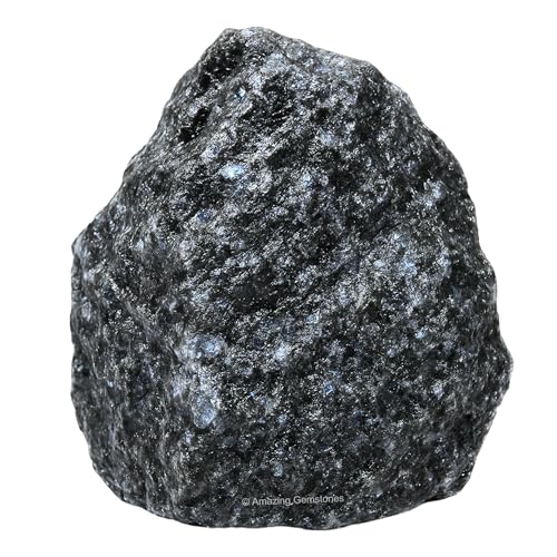 Image of Amazing Gemstone 2 Pieces Larvikite Raw Crystals and Healing Stones, Natural Rocks for Tumbling and DIY Raw Stones and Crystals