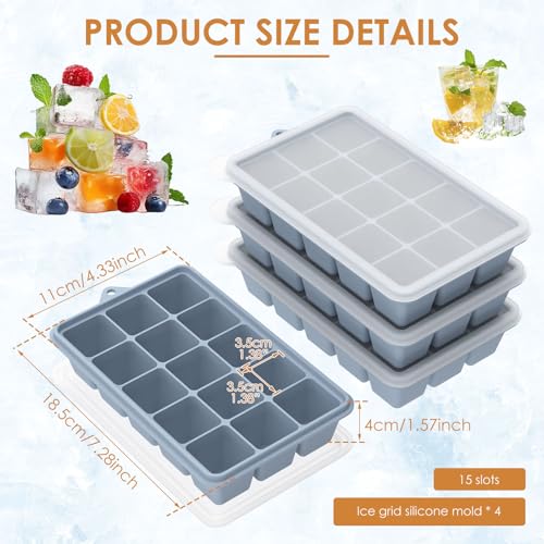 Set de 4 moldes de silicona para cubitos de hielo miniatura 2