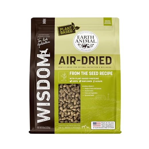 Earth Animal Wisdom Air Dried Dog Food - From the Seed Recipe Premium Natural Dry Dog Food for All Breeds & Ages - 8 Lbs Bag