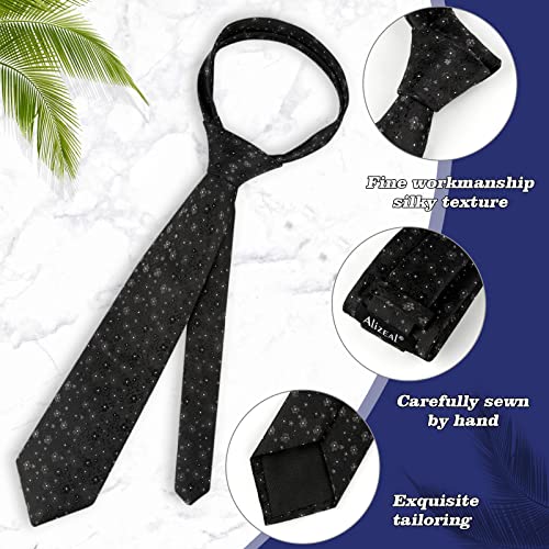 Image of Alizeal Mens 3.15inches Exquisite Floral Tie with Small Flower Printed Pocket Square