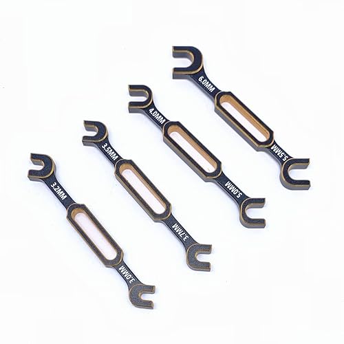 KingVal 4 llaves inglesas de 3.0/3.2/3.5/3.7/4.0/5.0/5.5/0.236 in, herramienta de reparación universal RC compatible con RC coche, barco, RC Drone