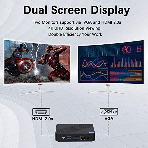Minisforum N40 Mini Pc Uhd 4K@60Hz Celeron N4020(Up To 2.8Ghz) Fanless Mini Computer, Ddr4 4Gb+64Gb Emmc, Diy Ssd, Dual Band Wifi, Hdmi&Vga Desktop Mini Computer #TOP2